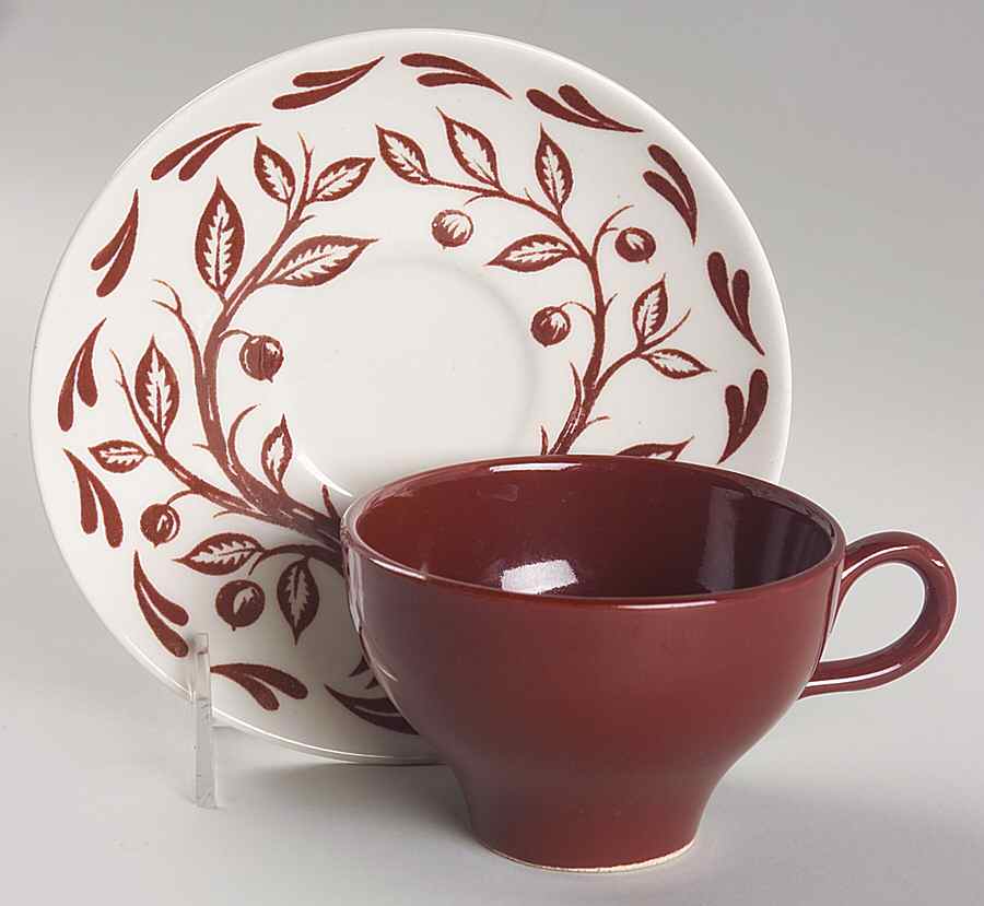 Chanticleer Flat Cup & Saucer Set by Homer Laughlin -1
