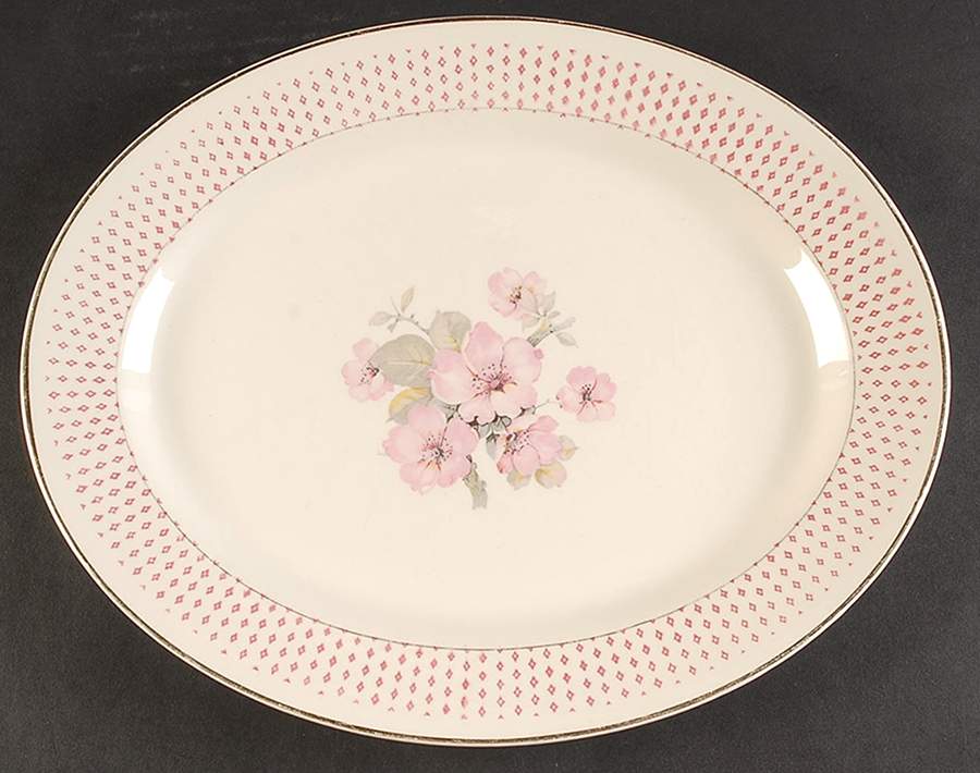 Mary Anne 13" Oval Serving Platter by Homer Laughlin -1