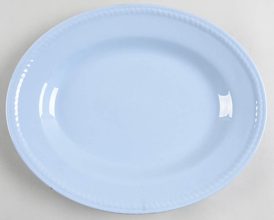 Kraft Blue 13" Oval Serving Platter by Homer Laughlin -1