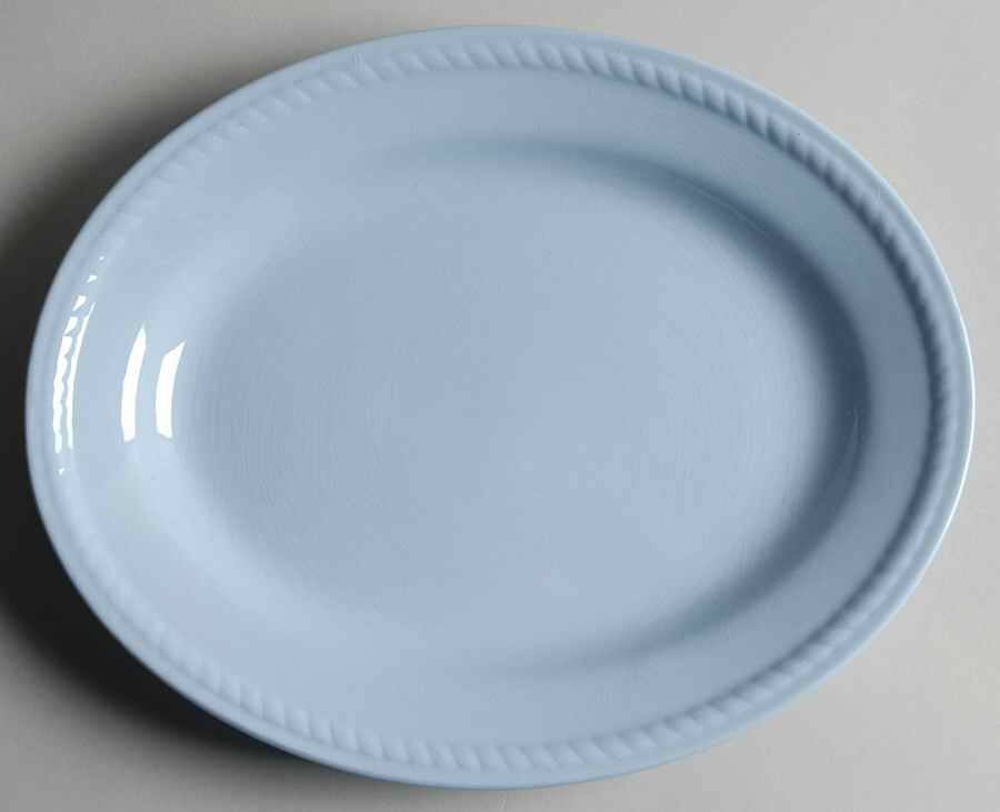 Kraft Blue 11" Oval Serving Platter by Homer Laughlin -1