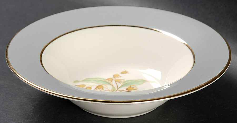 Lily of The Valley (Gold Trim) Rim Fruit/Dessert (Sauce) Bowl by Homer Laughlin -1