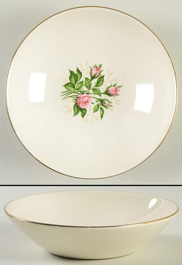 Moss Rose (No Pink Rim) Coupe Cereal Bowl by Homer Laughlin -1