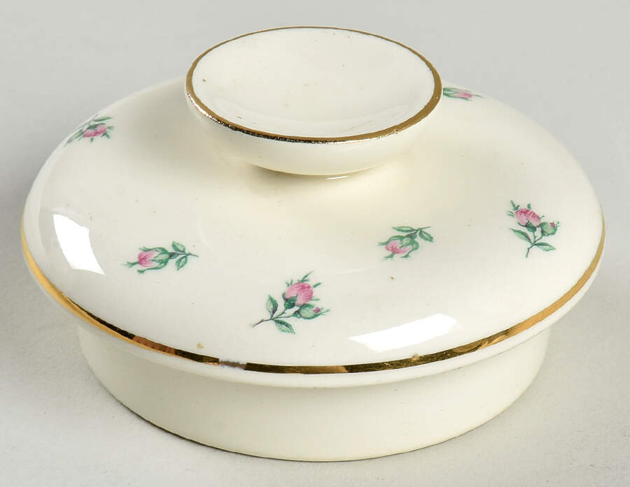 Rambler Rose (Eggshell Georgian, American Vogue) Lid for Teapot by Homer Laughlin -1