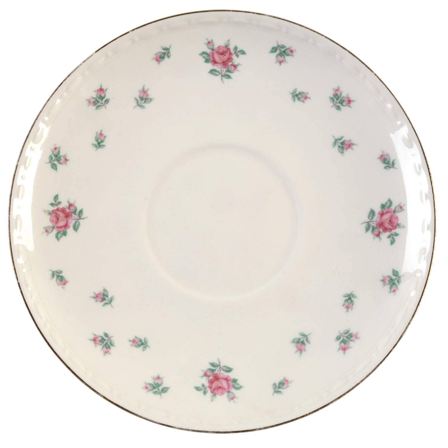 Rambler Rose (Eggshell Georgian, American Vogue) Saucer by Homer Laughlin -1