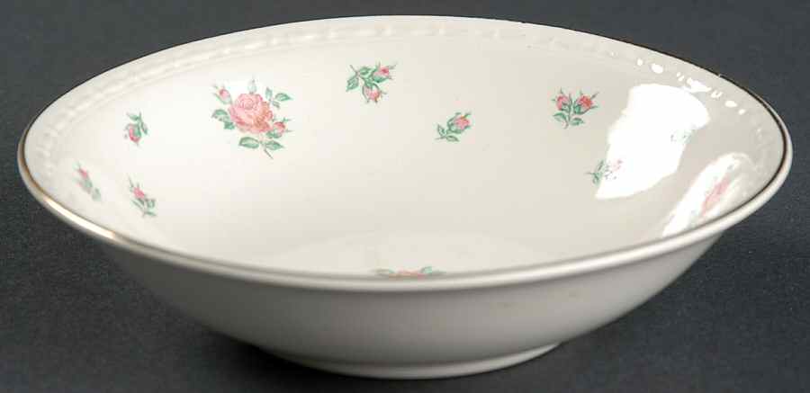 Rambler Rose (Eggshell Georgian, American Vogue) Fruit/Dessert (Sauce) Bowl by Homer Laughlin -1