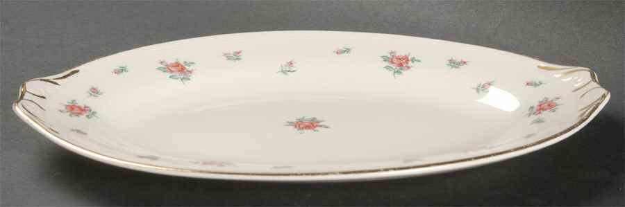 Rambler Rose (Eggshell Georgian, American Vogue) Relish/Gravy Underplate by Homer Laughlin -1