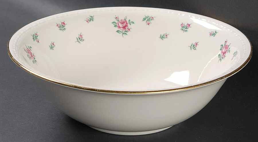 Rambler Rose (Eggshell Georgian, American Vogue) 8" Round Vegetable Bowl by Homer Laughlin -1