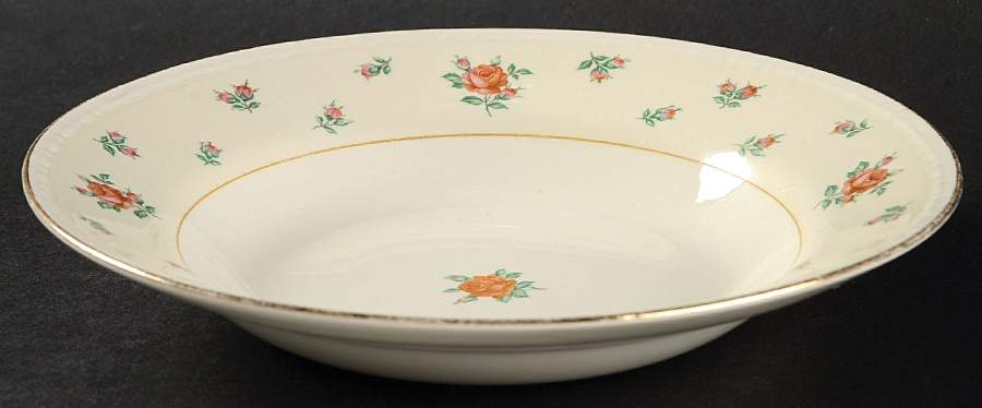 Rambler Rose Rim Soup Bowl by Homer Laughlin -1