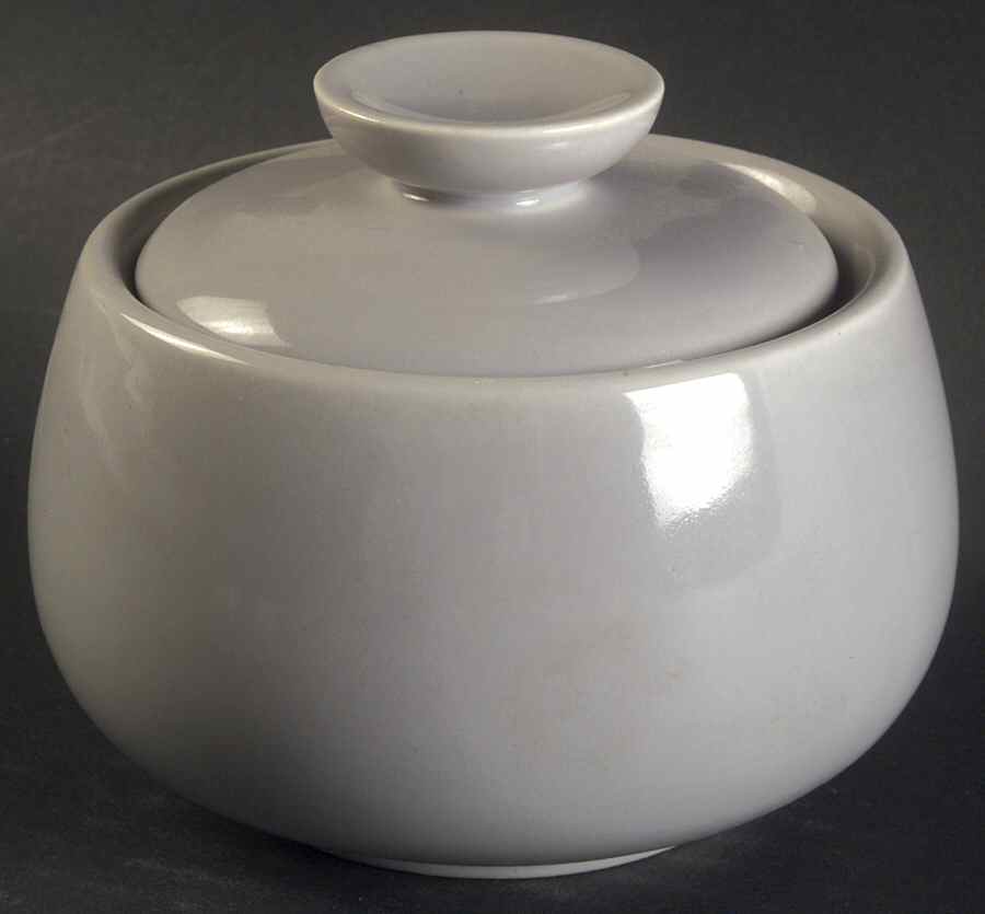 Rhythm Gray Sugar Bowl & Lid by Homer Laughlin -1