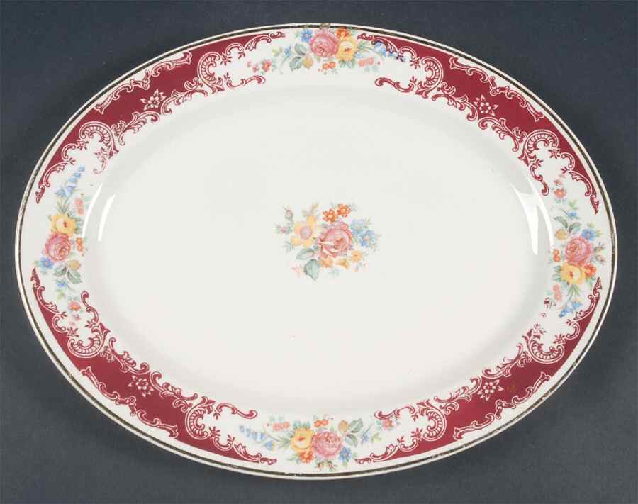 Rosewood 13" Oval Serving Platter by Homer Laughlin -1