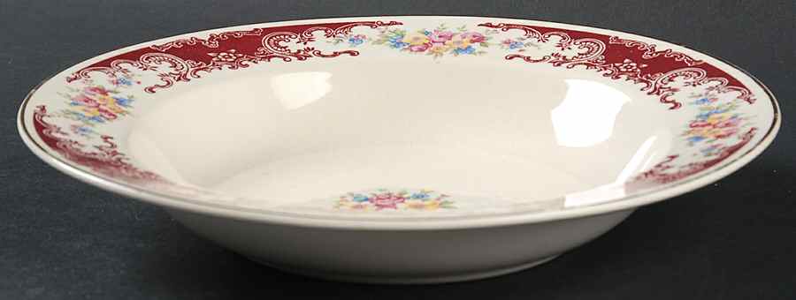Rosewood Rim Soup Bowl by Homer Laughlin -1