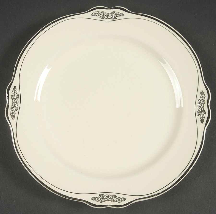 Silver Rose Patrician Silver Scroll Salad Plate by Homer Laughlin -1
