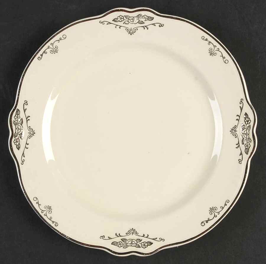Silver Rose Patrician Silver Scroll Salad Plate by Homer Laughlin -1