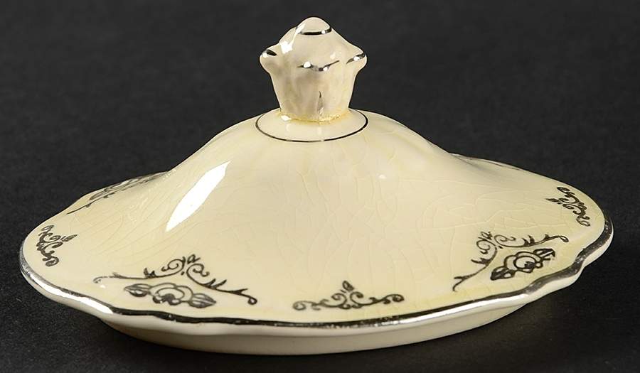 Silver Rose Patrician Silver Scroll Lid for Sugar Bowl by Homer Laughlin -1