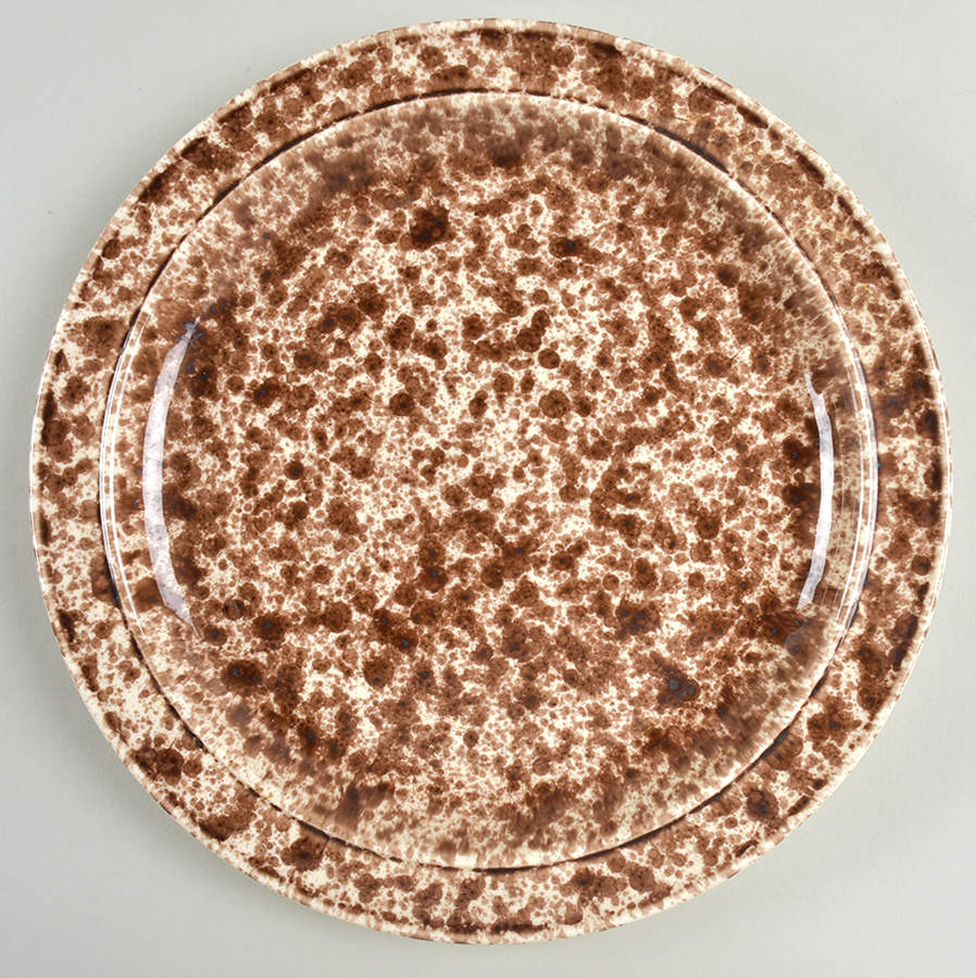 Splatter Brown Dinner Plate by Homer Laughlin -1