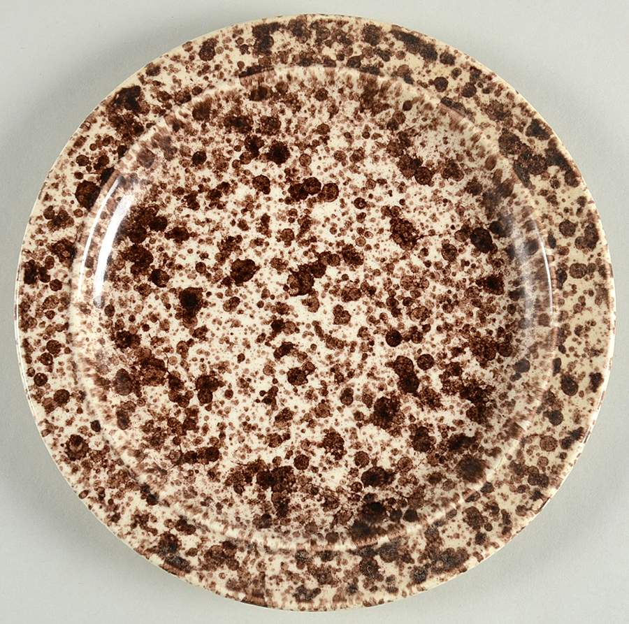 Splatter Brown Salad Plate by Homer Laughlin -1