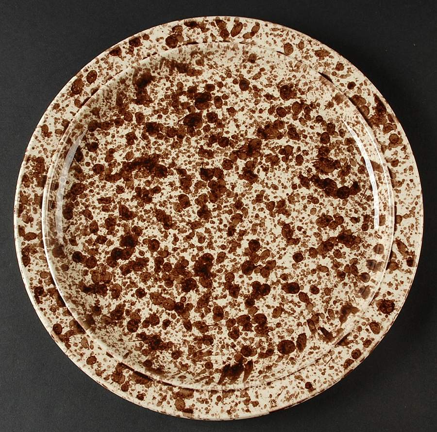 Splatter Brown 12" Chop Plate (Round Platter) by Homer Laughlin -1