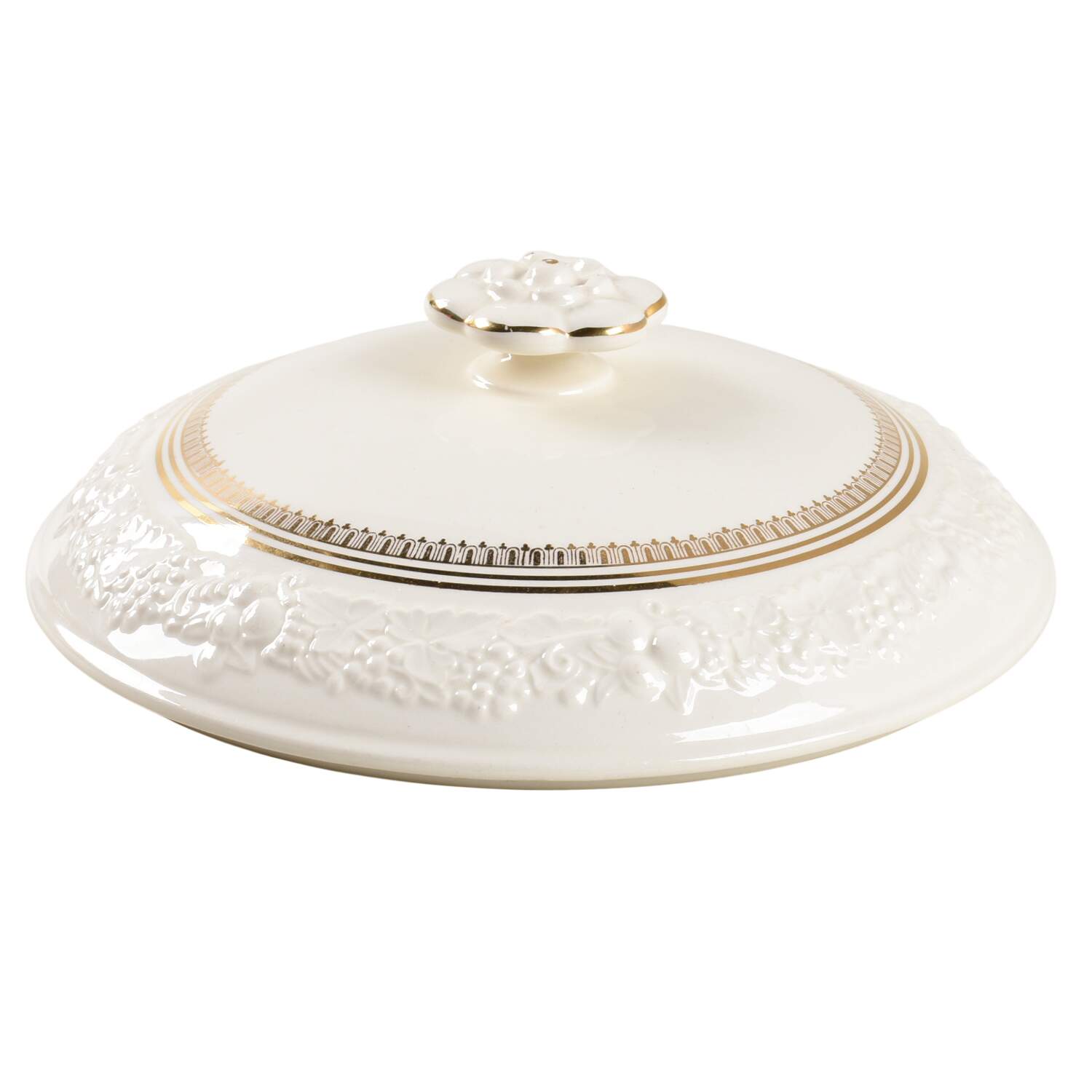 TH14 Gold Lid for Round Vegetable by Homer Laughlin -1