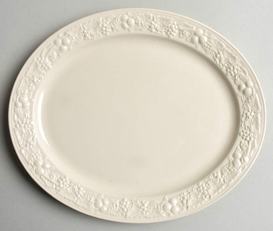 Theme Off White (Eggshell) 11" Oval Serving Platter by Homer Laughlin -1