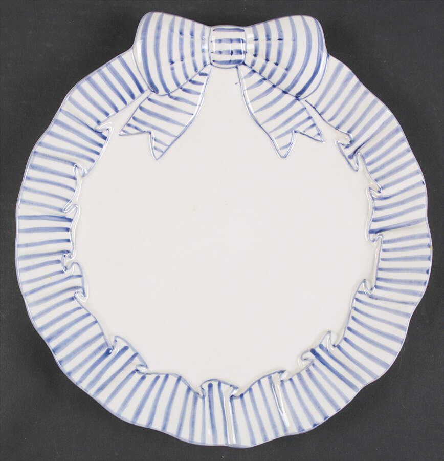 Blue Stripe Dinner Plate by Haldon-1