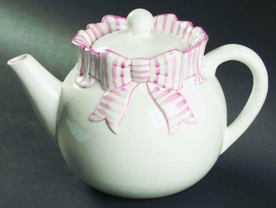 Pink Stripe Teapot & Lid by Haldon-1