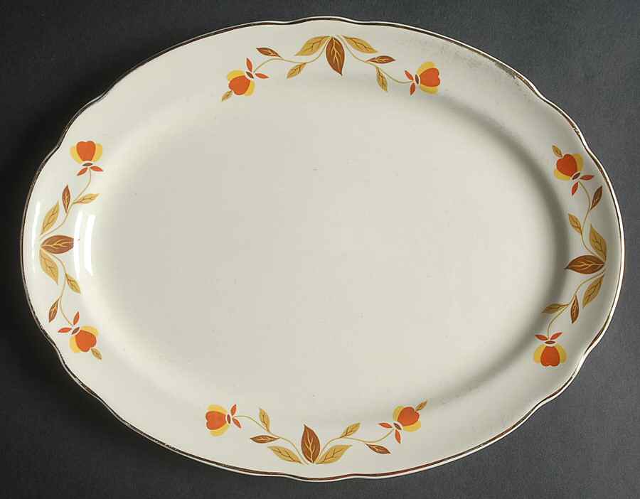 Autumn Leaf 11" Oval Serving Platter by Hall-1