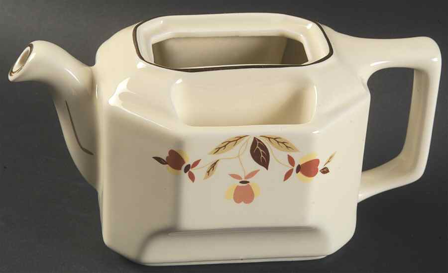 Autumn Leaf T Ball Square Teapot, No Lid by Hall-1