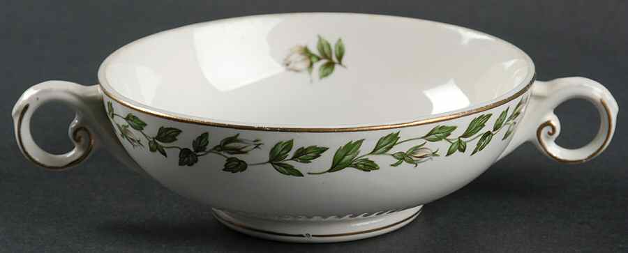 Cameo Rose Footed Cream Soup Bowl by Hall-1