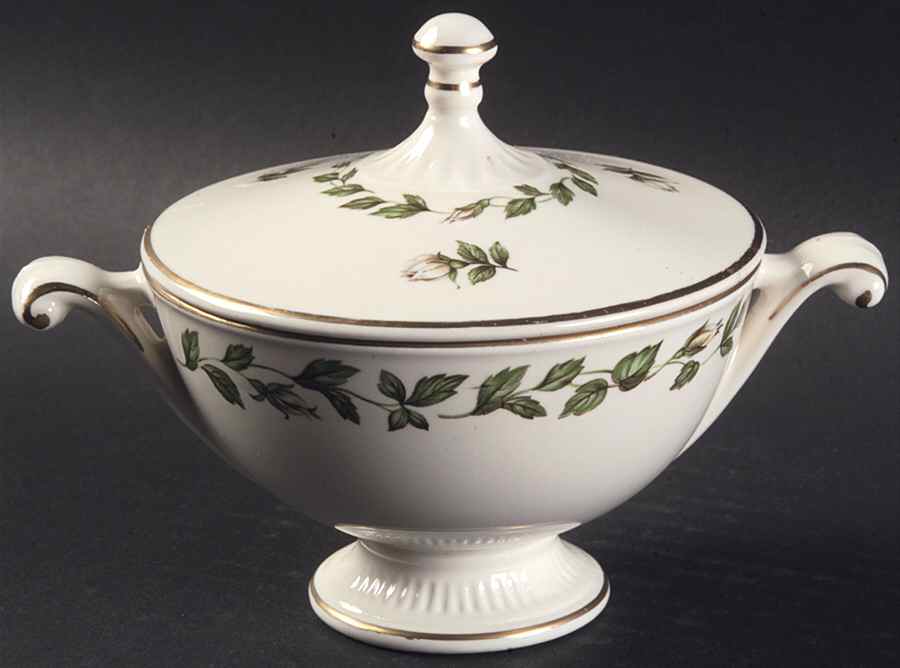 Cameo Rose Sugar Bowl & Lid by Hall-1