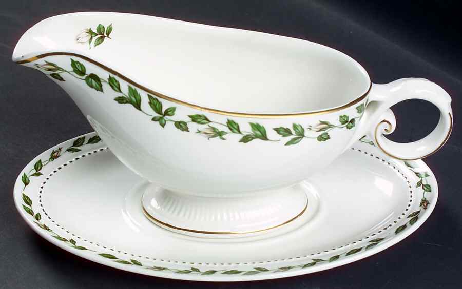 Cameo Rose Gravy Boat & Underplate by Hall-1