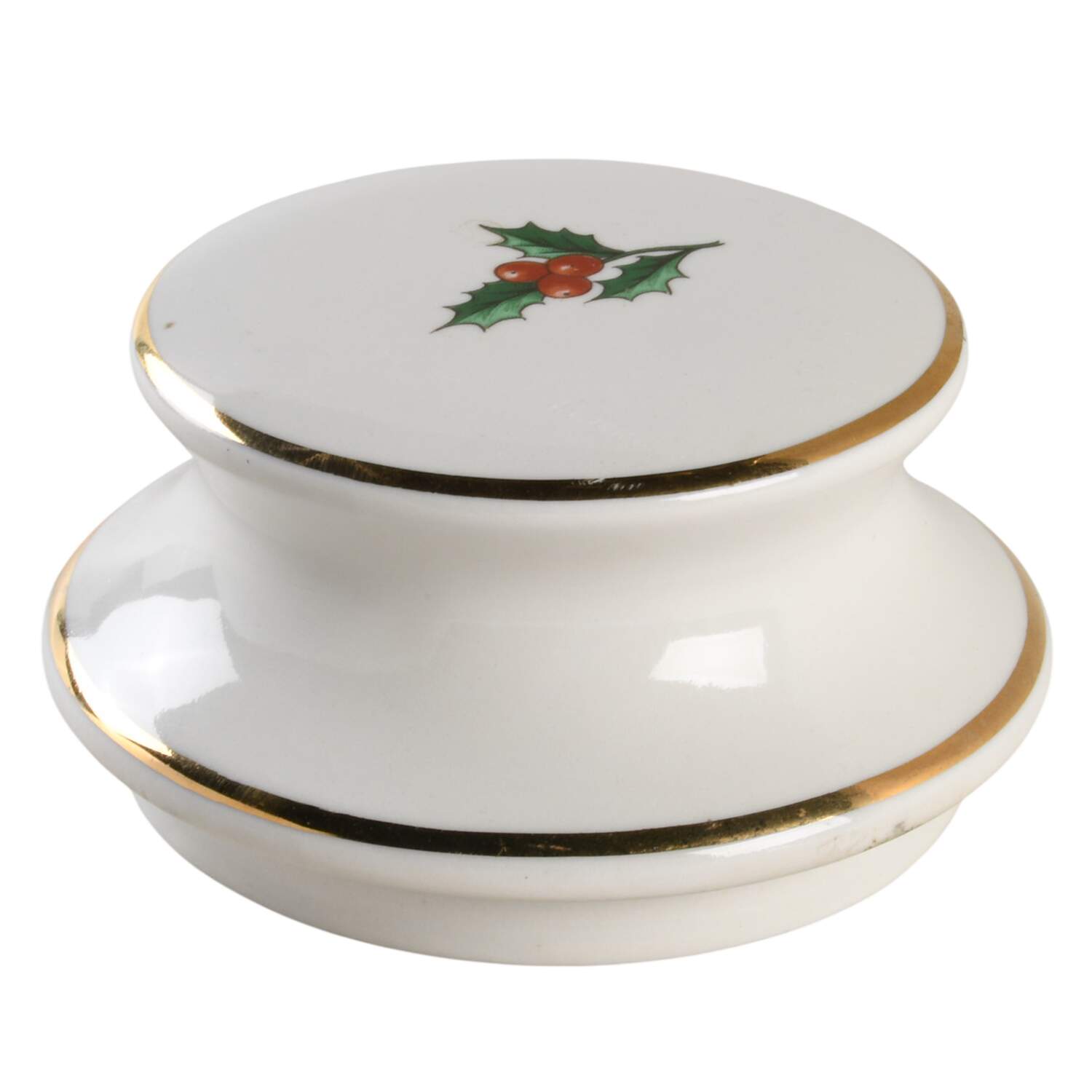 Christmas Tree & Holly Lid for Zeisel Style Cookie Jar by Hall-1