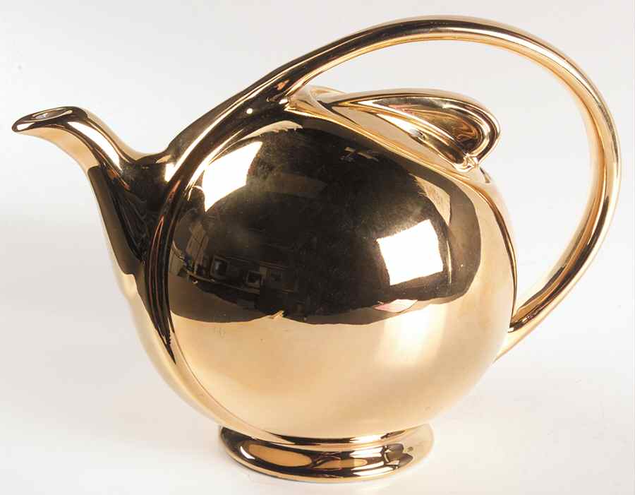 Golden Glo Airflow Teapot & Lid by Hall-1
