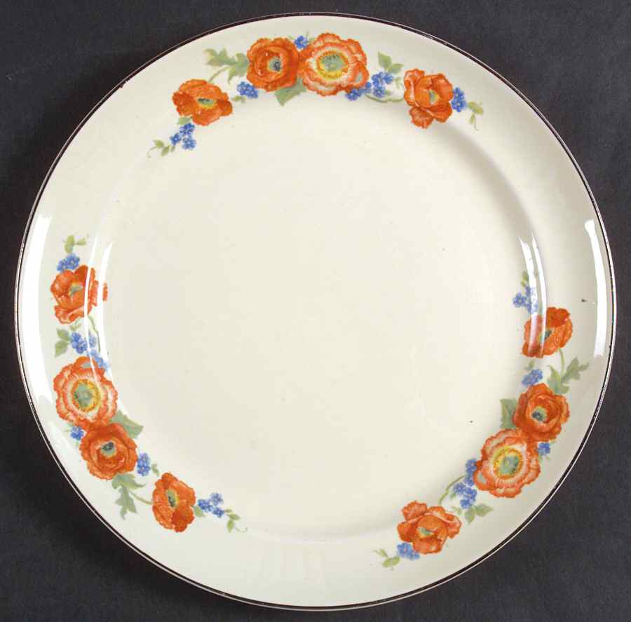 Orange Poppy Dinner Plate by Hall-1