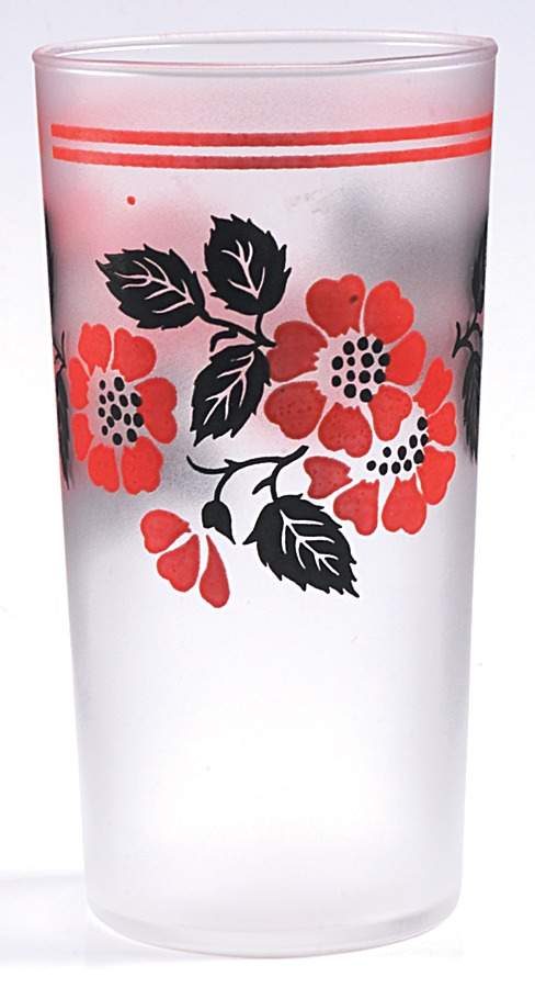 Red Poppy (Platinum Ring) 13 Oz Glassware Frosted Tumbler by Hall-1