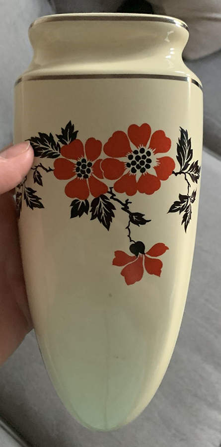Red Poppy (Platinum Ring) Wall Pocket Vase by Hall-1