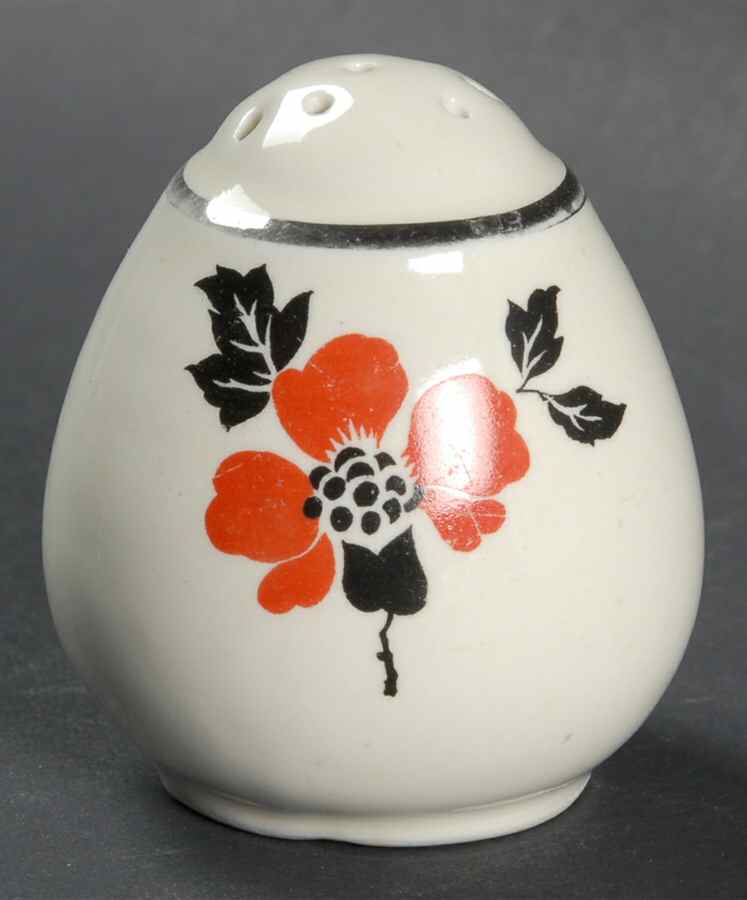 Red Poppy (Platinum Ring) Teardrop Shape Salt Shaker by Hall-1