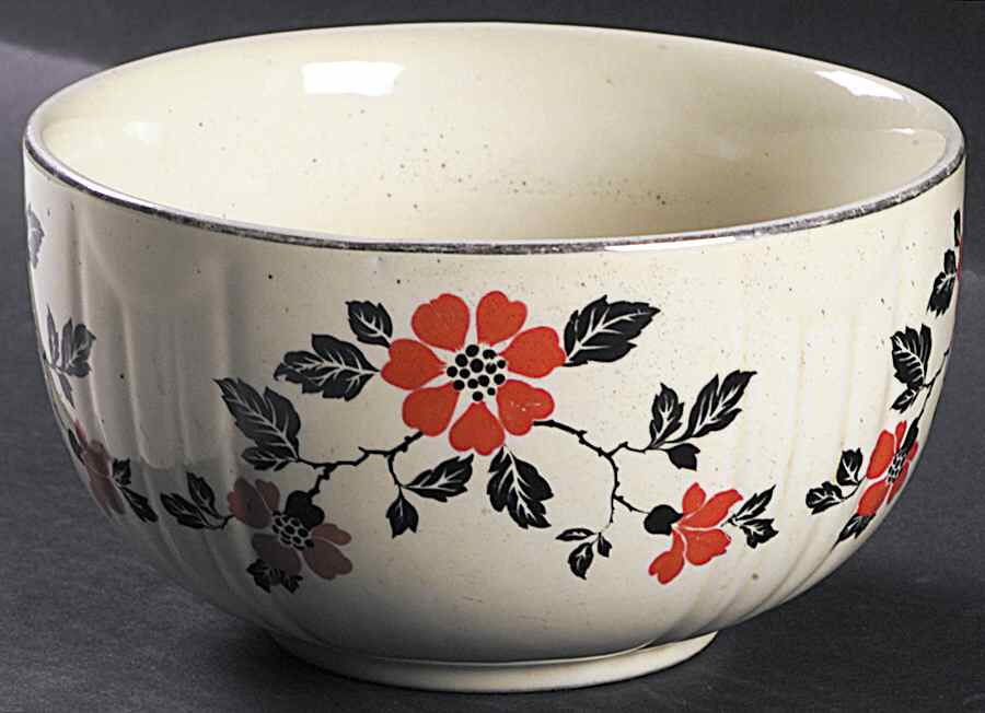 Red Poppy (Platinum Ring) 6" 1 Qt Radiance Bowl by Hall-1