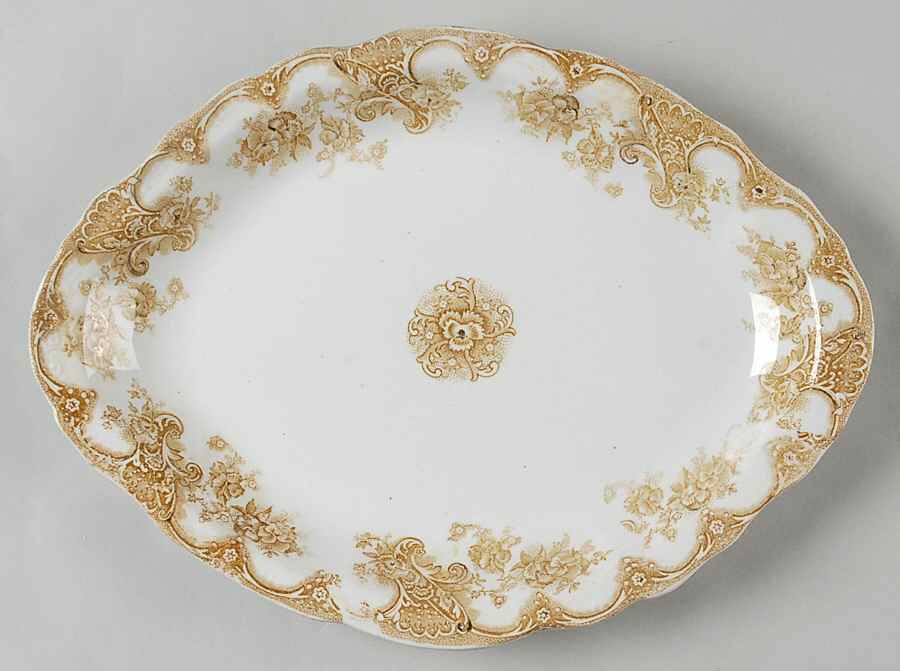Victoria Tan 11" Oval Serving Platter by Upper Hanley-1