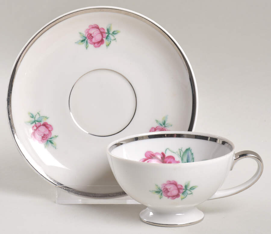 Dresden Rose Demitasse Cup & Saucer Set by Home Arts-1