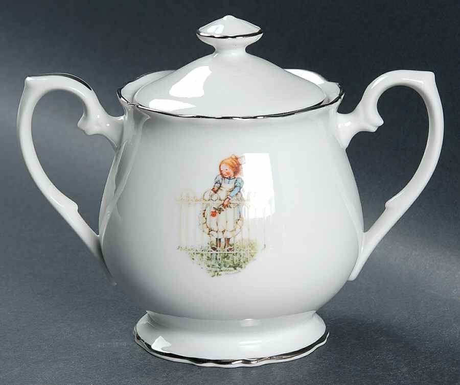 Girl with Rose Sugar Bowl & Lid by Holly Hobbie-1