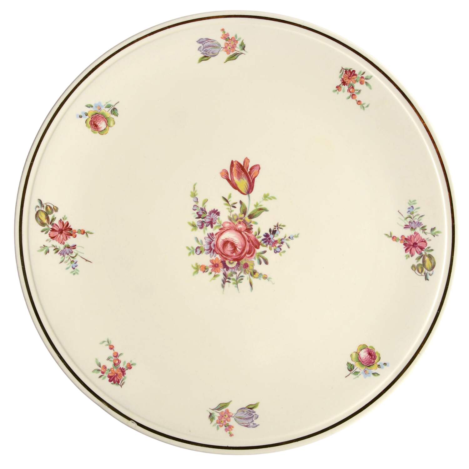 Priscilla Cream (Scalloped) Chop Plate (Round Platter) by Household Institute-1