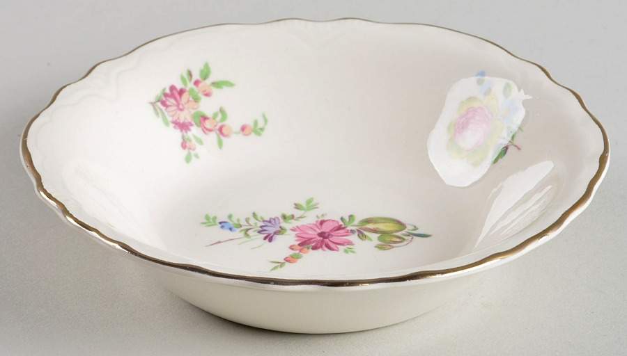 Priscilla Cream (Scalloped) Fruit/Dessert (Sauce) Bowl by Household Institute-1