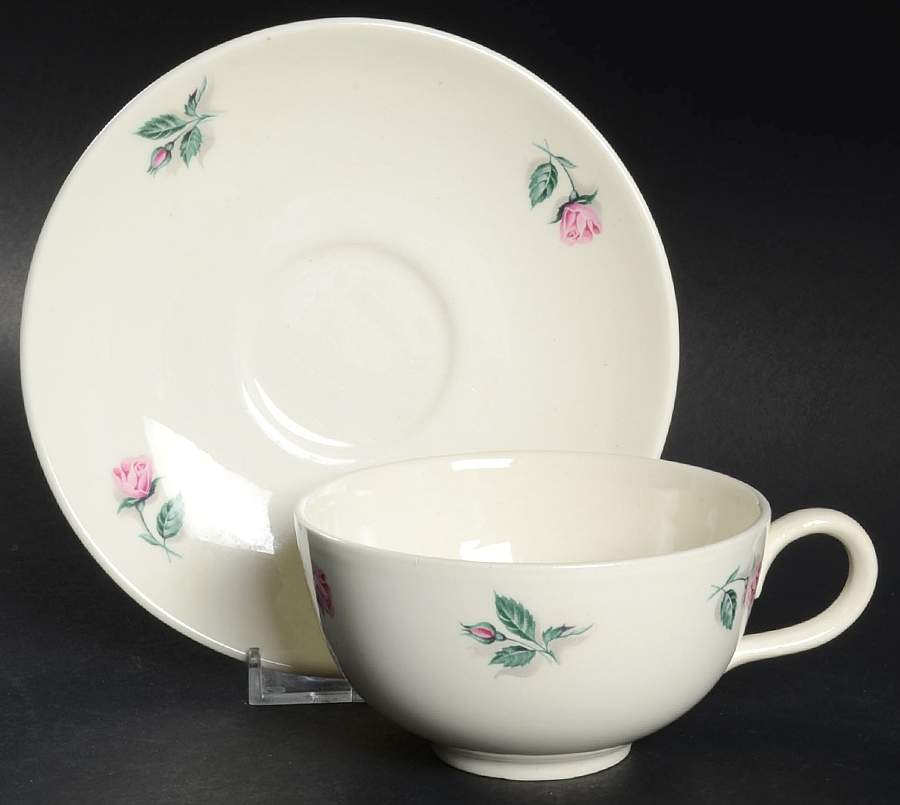 Rhythm Rose Flat Cup & Saucer Set by Household Institute-1