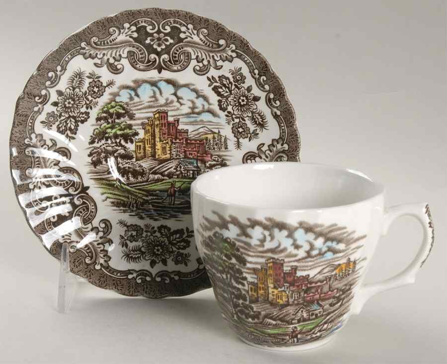 Old Country Castles Flat Cup & Saucer Set by Hostess Tableware-1