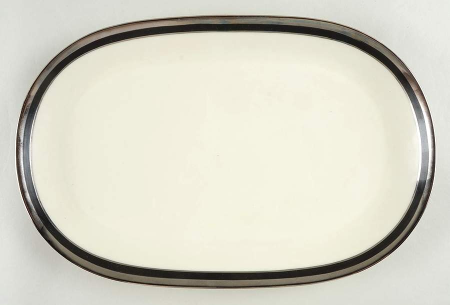 Midnight Halo 13" Oval Serving Platter by Heirloom Collection-1