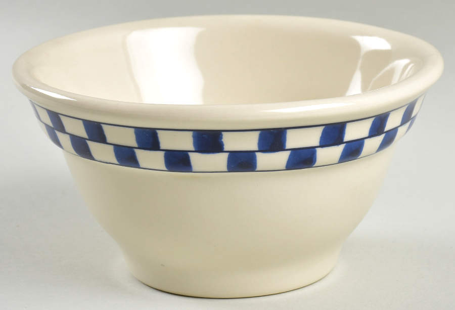 Blue Checks 5" Ribbed Mixing Bowl by Hartstone-1