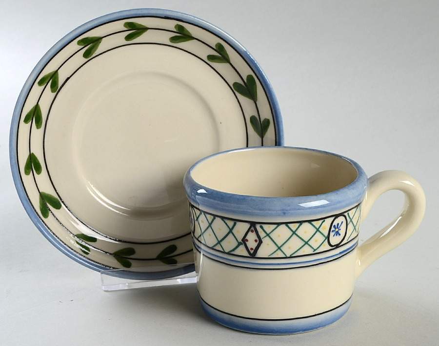 Country Squire Flat Cup & Saucer Set by Hartstone-1