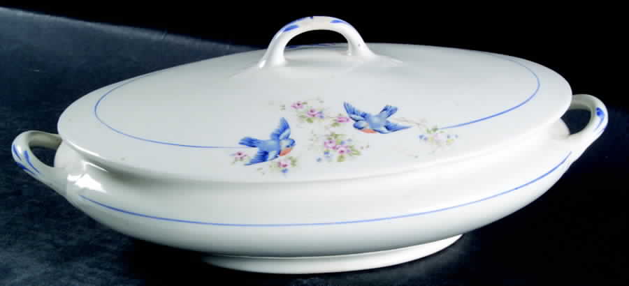 Blue Bird Oval Covered Vegetable by HR Wyllie-1