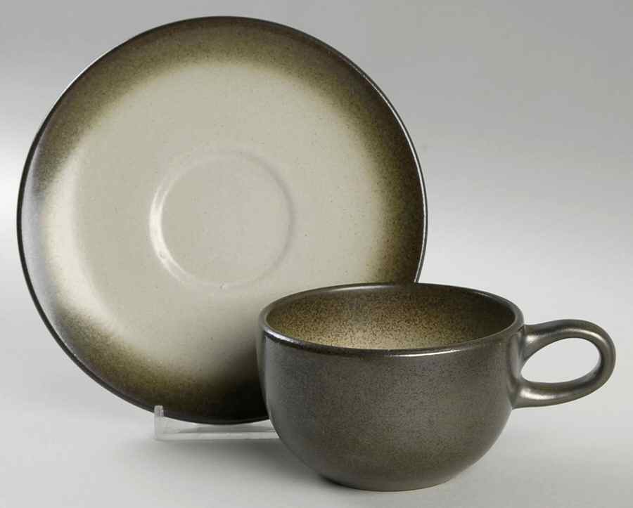 Sea & Sand (Coupe Shape) Flat Cup & Saucer Set by Heath-1