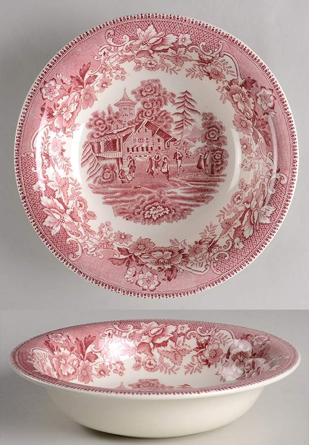 Avon Cottage Pink 9" Round Vegetable Bowl by Thomas Hughes & Sons-1